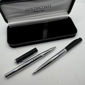 Gold Coast Pen Set‎ Silver Black 2